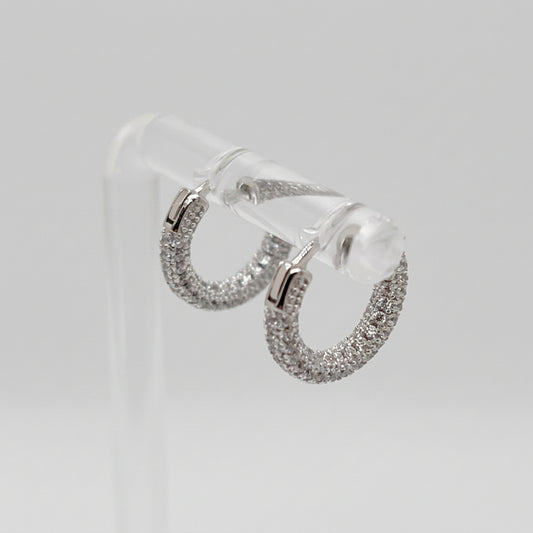 Pendientes Argolla Estilo Geométrico con Circonitas - Aurora Boré