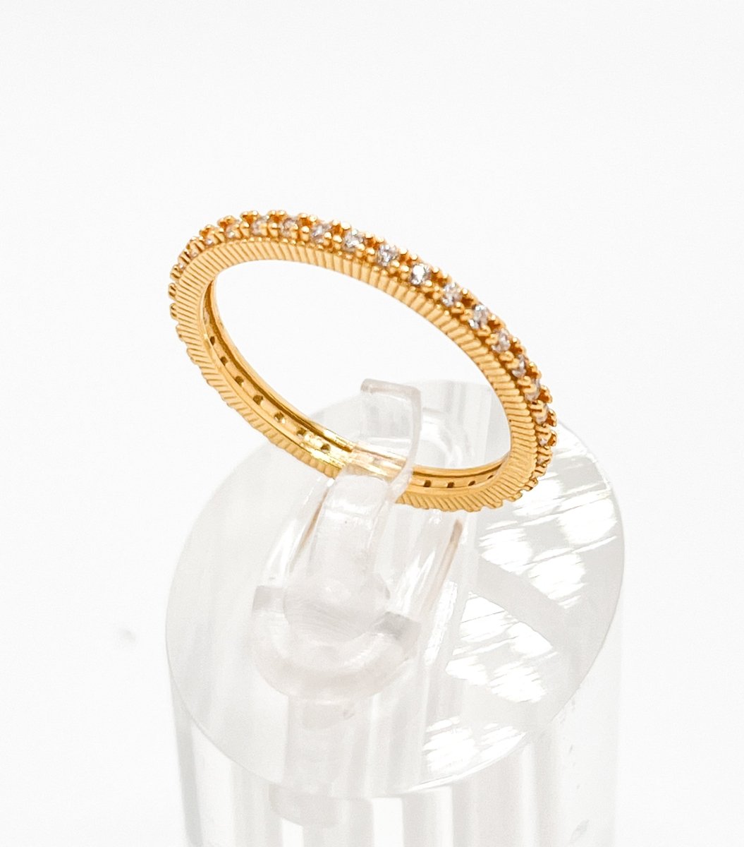 Anillo Argolla Banda Infinita, material de Plata 925 con baño de Oro de 18K, Churumbela - Aurora Boré