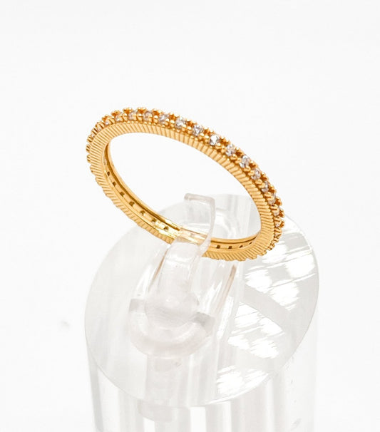 Anillo Argolla Banda Infinita, material de Plata 925 con baño de Oro de 18K, Churumbela - Aurora Boré