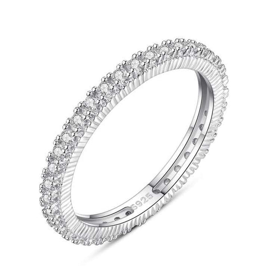💫 Anillo Banda Infinita en Plata 925 con Zirconias - Aurora Boré