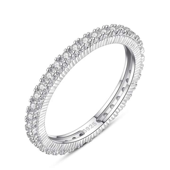 💫 Anillo Banda Infinita en Plata 925 con Zirconias - Aurora Boré