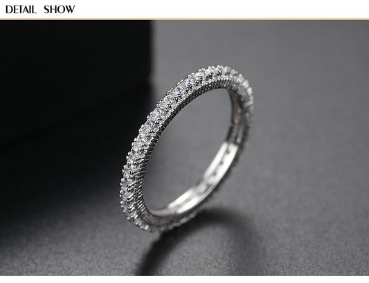 💫 Anillo Banda Infinita en Plata 925 con Zirconias - Aurora Boré