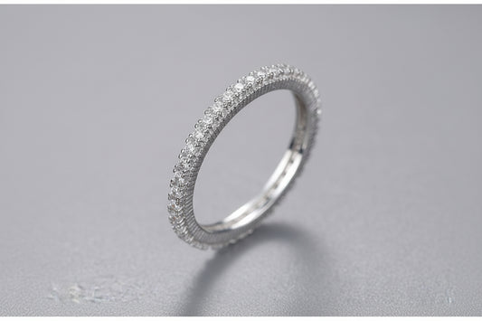 💫 Anillo Banda Infinita en Plata 925 con Zirconias - Aurora Boré