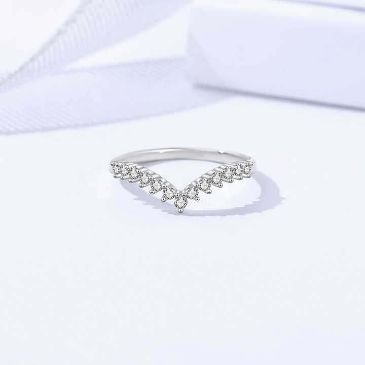 Anillo Argolla Eternidad en forma de V - Aurora Boré