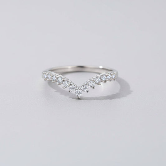 Anillo Argolla Eternidad en forma de V - Aurora Boré