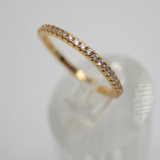 Anillo Banda "Dorada de Brillo" en Plata 925 con baño de Oro 18K