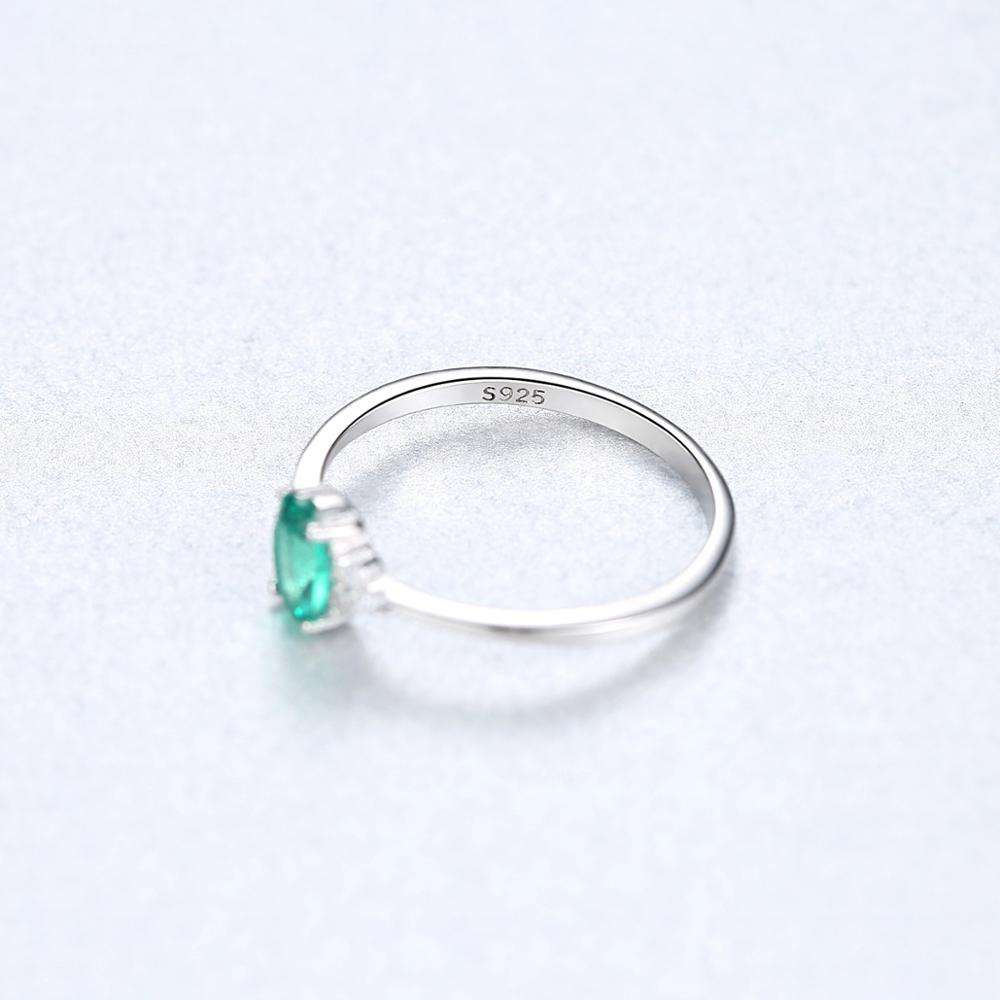 Anillo circonita esmeralda, corte ovalado - Aurora Boré