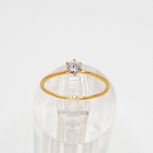 ✨ Anillo “Luz Dorada” Solitario Clásico en Plata 925 con Baño de Oro 14K - Aurora Boré