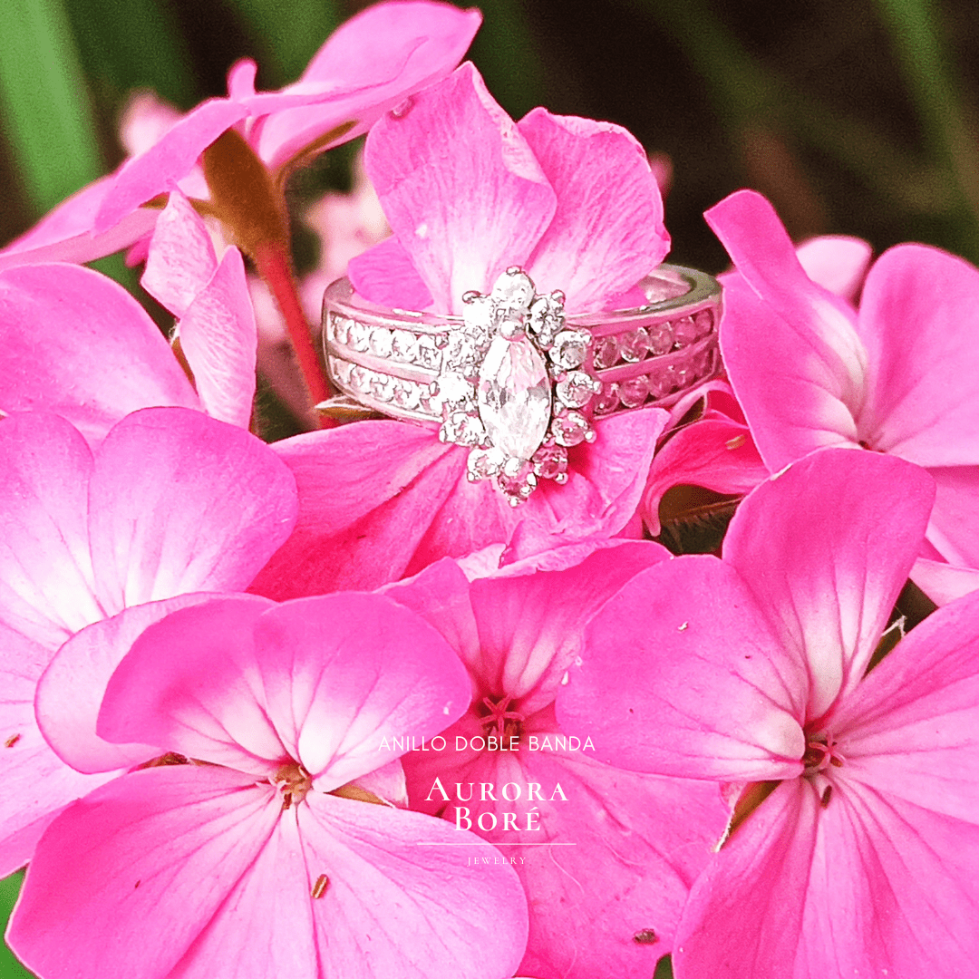 Anillo Clásico y Elegante de Compromiso, Doble banda - Aurora Boré
