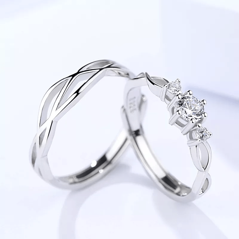 Anillo de Pareja Infinito. Material Plata 925 y Zirconias - Aurora Boré