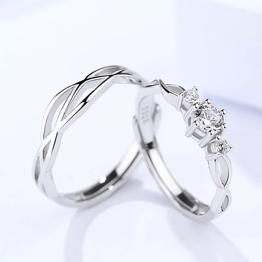 Anillo de Pareja Infinito. Material Plata 925 y Zirconias - Aurora Boré
