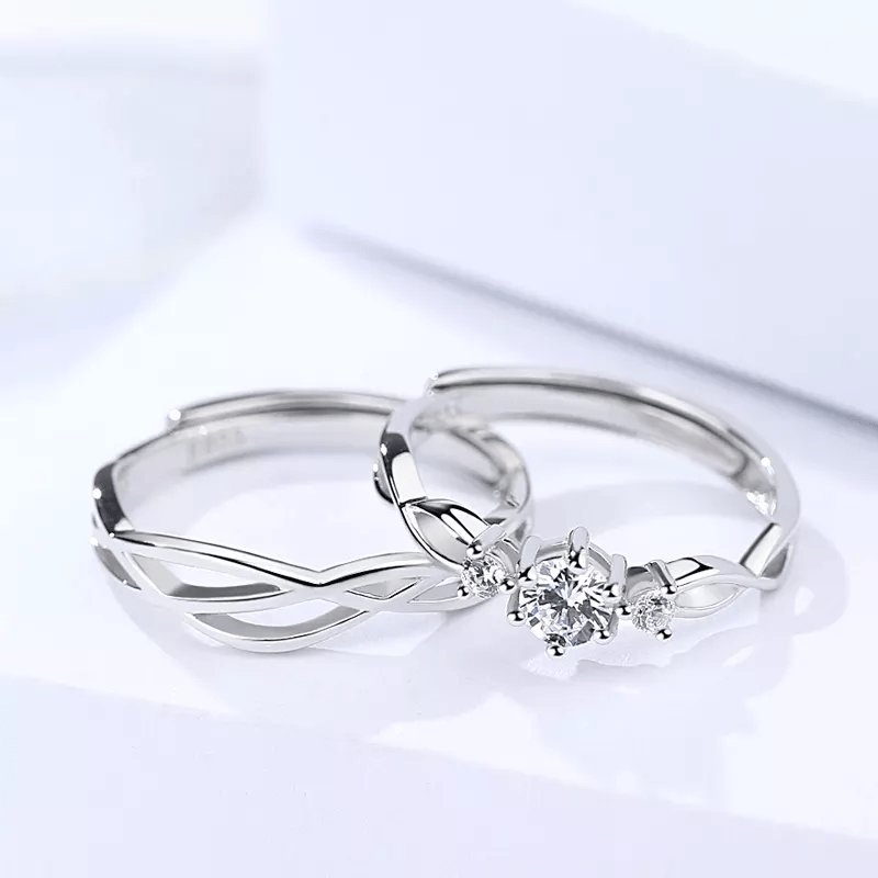 Anillo de Pareja Infinito. Material Plata 925 y Zirconias - Aurora Boré