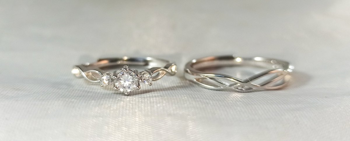 Anillo de Pareja Infinito. Material Plata 925 y Zirconias - Aurora Boré
