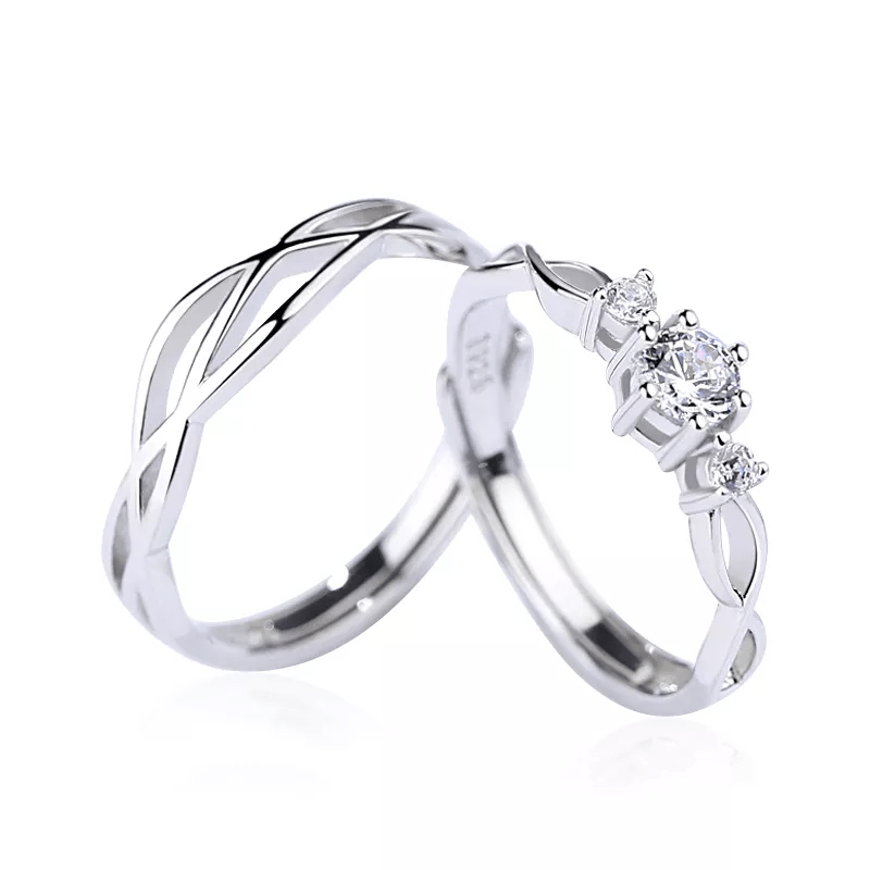 Anillo de Pareja Infinito. Material Plata 925 y Zirconias - Aurora Boré