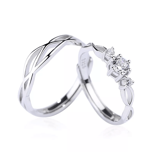 Anillo de Pareja Infinito. Material Plata 925 y Zirconias - Aurora Boré
