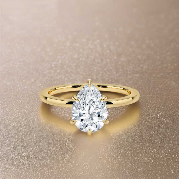 Anillo de plata 925 con circonita de en forma de pera - Aurora Boré