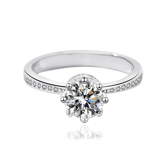 Anillo de Plata 925 y Zirconias Estilo Corona - Aurora Boré