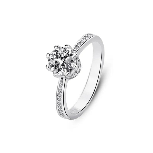 Anillo de Plata 925 y Zirconias Estilo Corona - Aurora Boré