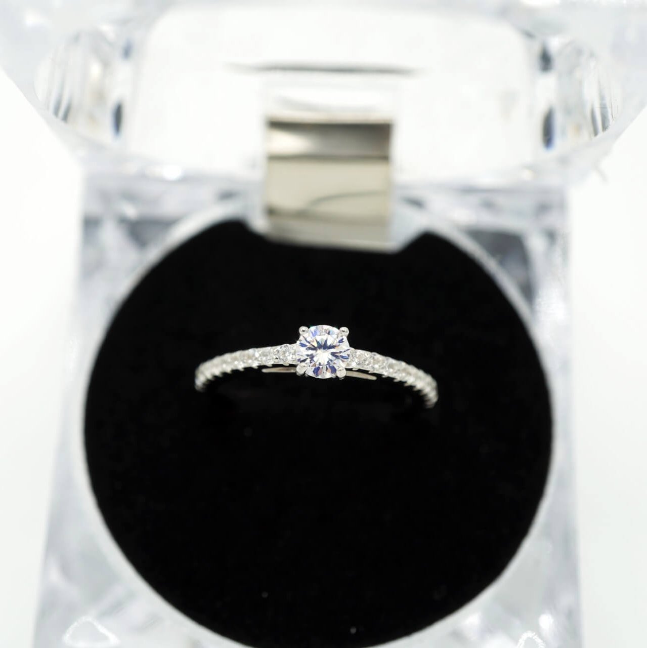 Anillo de Plata de Ley 925 con moissanite con certificado GRA - Aurora Boré