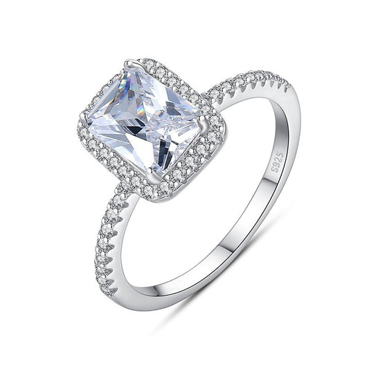 💍 Anillo "Luz de Aurora" Plata 925 Corte Esmeralda – Brillo Sofisticado - Aurora Boré