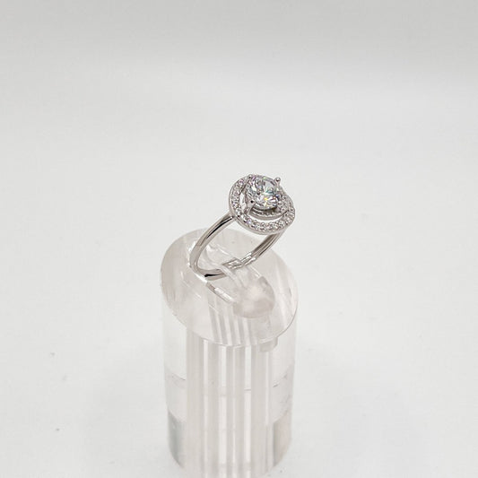 Anillo estilo Halo en Plata 925 - Aurora Boré