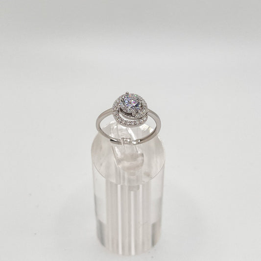 Anillo estilo Halo en Plata 925 - Aurora Boré