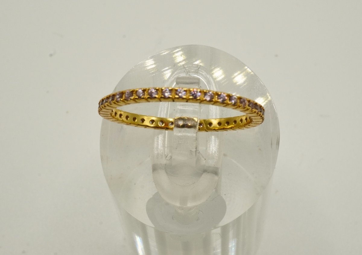 Anillo eternidad de plata 925 con circonitas color rosa