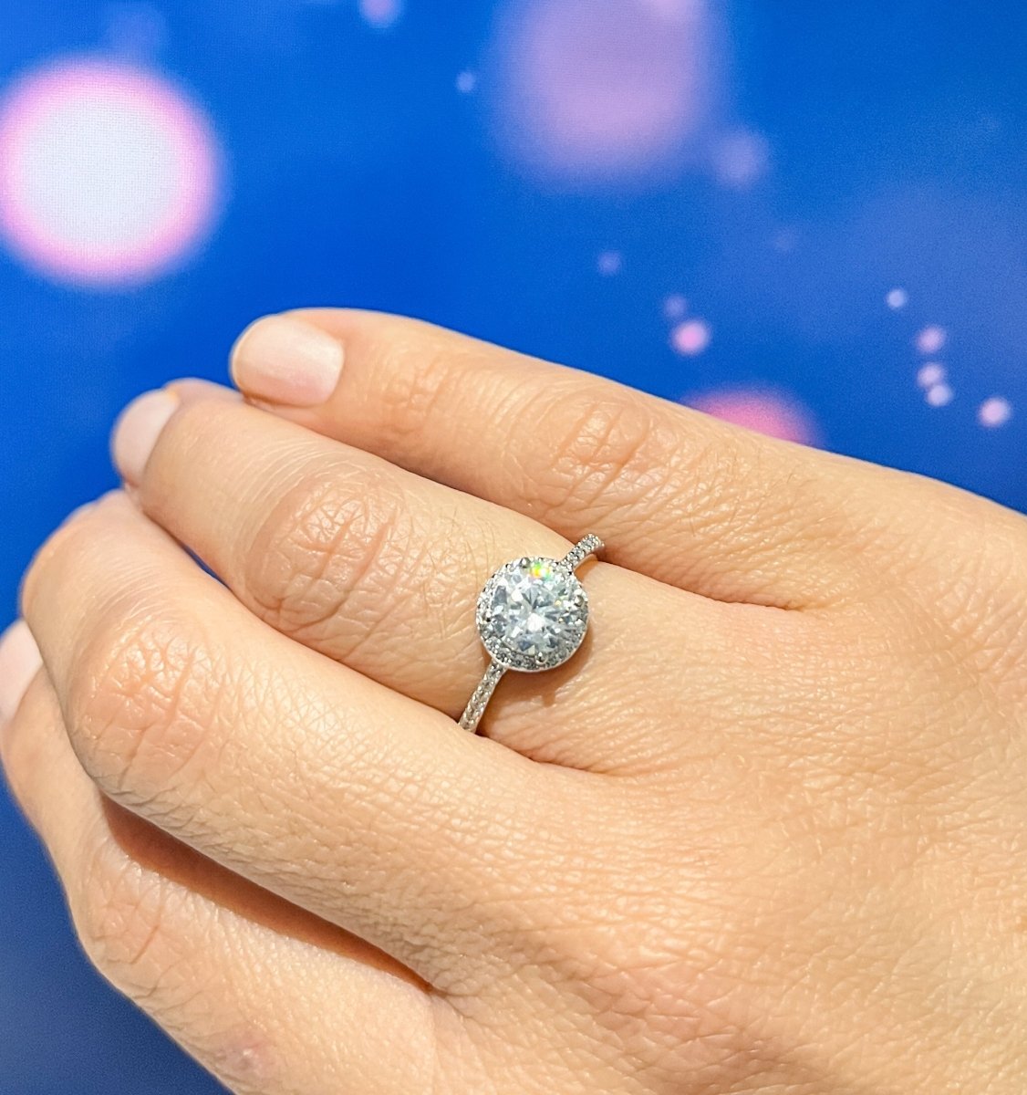 Anillo Halo en Plata 925 con Zirconias Cúbicas