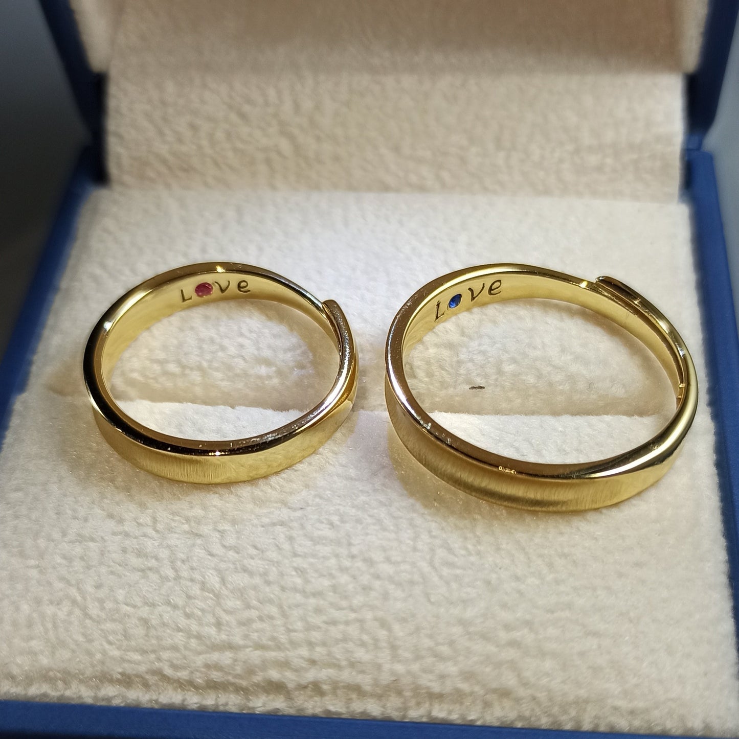 Anillos de Bodas, Material Plata 925 con Baño de Oro 14K, Grabado por dentro "Love" - Aurora Boré