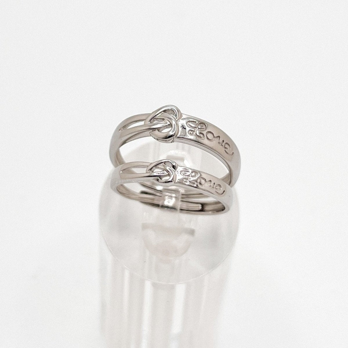 Anillos de Pareja Corazón, Grabado "Love", Material Plata 925 - Aurora Boré