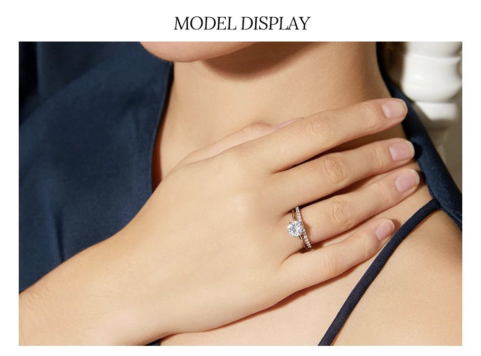 Anillos Dúo Clásico está elaborado con piedras de Zirconia de 7 mm engastadas en Plata 925 - Aurora Boré