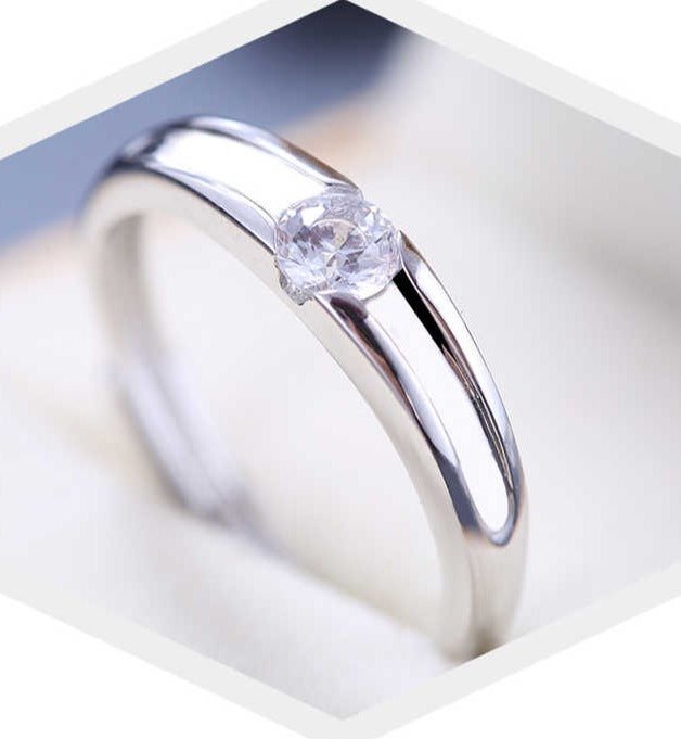 Anillos para parejas en plata 925 con zircónias cúbicas. Estilo moderno y elegante - Aurora Boré
