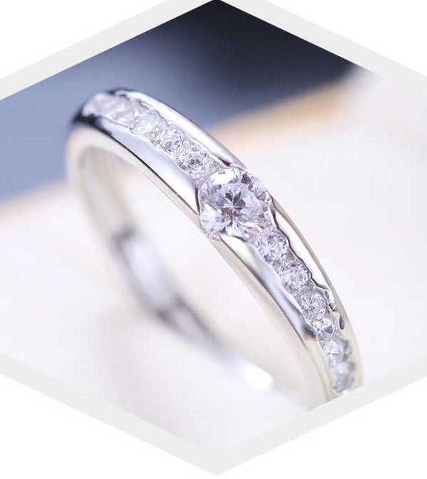 Anillos para parejas en plata 925 con zircónias cúbicas. Estilo moderno y elegante - Aurora Boré