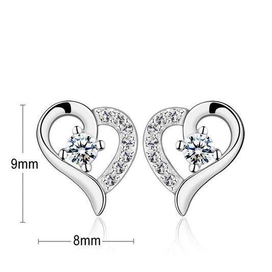 Aretes clásico en forma de corazón en Plata 925 - Aurora Boré