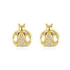 Aretes de tortolita en plata 925 con baño de oro - Aurora Boré