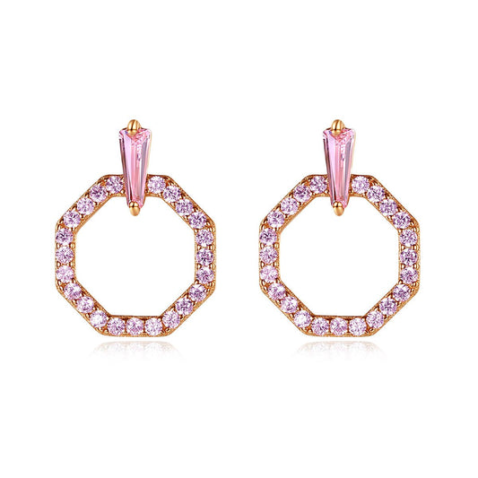 Aretes de Plata con baño de Oro Rosa, Estilo Elegante, irradia Ternura y Estilo. - Aurora Boré