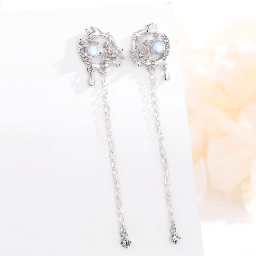 Aretes elegantes en plata 925 con circonita en forma de tulipan - Aurora Boré