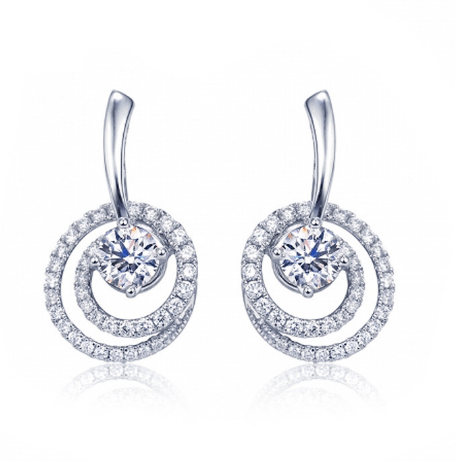 Aretes estilo Halo, material Plata 925 y Zirconias - Aurora Boré