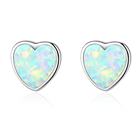 Aretes en plata 925 con ópalo de corazón - Aurora Boré