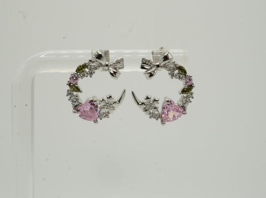 ✨ Aretes “Encanto de Corazones” – Plata 925 con Zirconias Multicolor