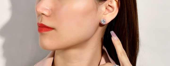 Aretes Estilo Halo en Plata 925 con Zirconias Cúbicas - Aurora Boré