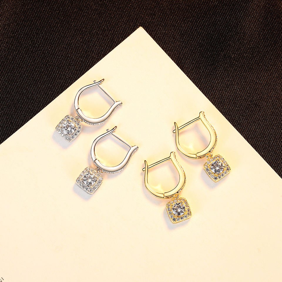 Aretes "Halo de Destellos" en Plata 925 con Zirconias