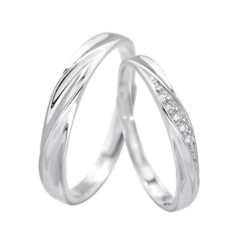 Argollas Clásicas, para parejas, en Plata 925 con baño de rodio