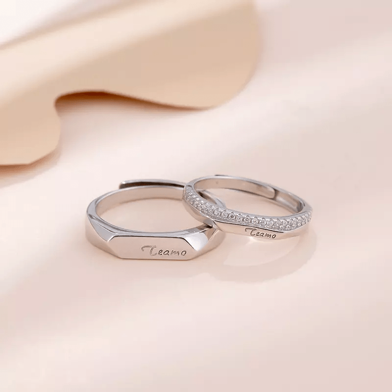 Argollas de Parejas, material Plata 925 y Zirconias - Aurora Boré