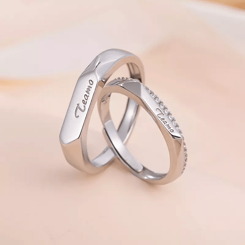Argollas de Parejas, material Plata 925 y Zirconias - Aurora Boré