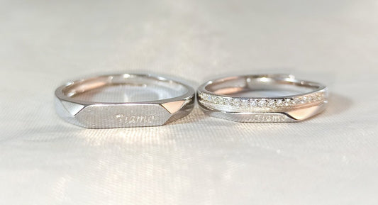 Argollas de Parejas, material Plata 925 y Zirconias