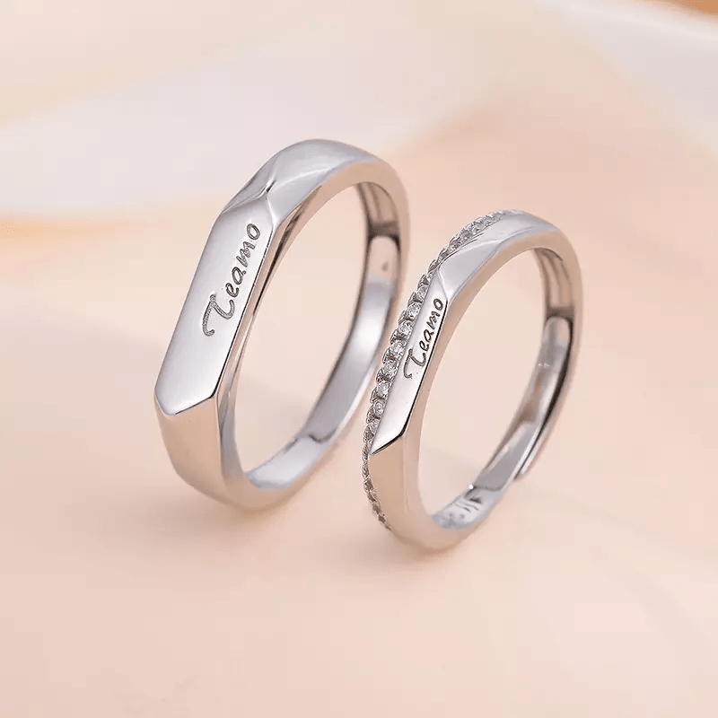 Argollas de Parejas, material Plata 925 y Zirconias - Aurora Boré