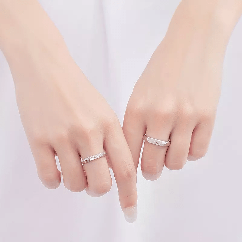 Argollas de Parejas, material Plata 925 y Zirconias - Aurora Boré