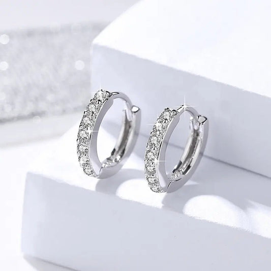 Argollas de plata 925 y adornadas con zirconias cúbicas - Aurora Boré