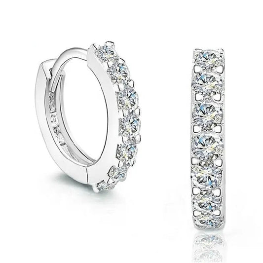 Argollas de plata 925 y adornadas con zirconias cúbicas - Aurora Boré